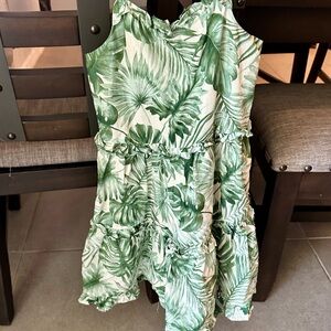 Janie and Jack Green Leaf Print Dress